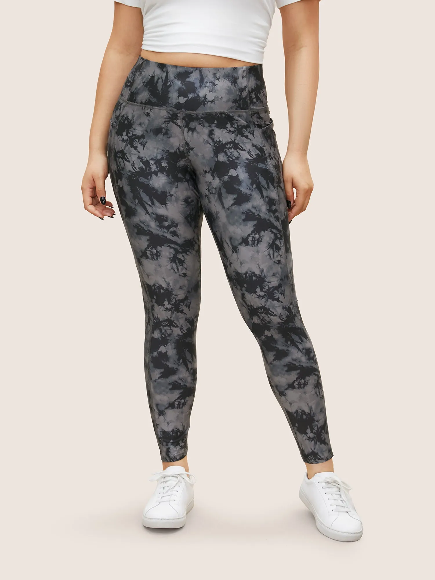 Tie Dye Pocket Wideband Waist Leggings sold by Bloomchic