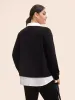 2-In-1 Shirt Collar Contrast Patchwork Sweatshirt sold by Bloomchic