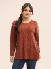 Plain Textured Drop Shoulder Sleeve Pullover sold by Bloomchic