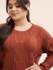 Plain Textured Drop Shoulder Sleeve Pullover sold by Bloomchic