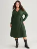 Plisse Surplice Neck Bowknot Side Wrap Hem Dress sold by Bloomchic
