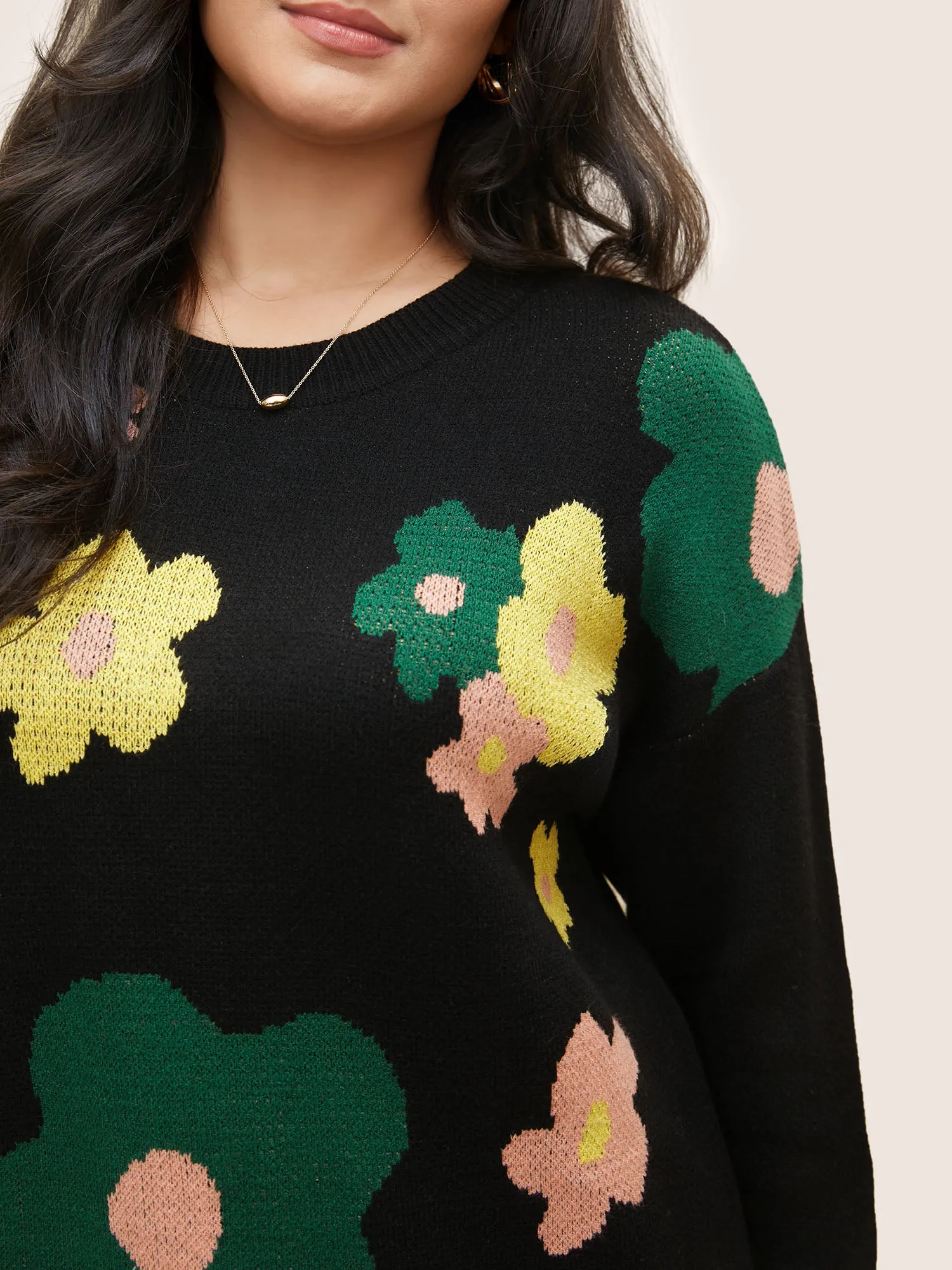 Supersoft Essentials Colour Floral Drop Shoulder Pullover sold by Bloomchic product image thumbnail 5
