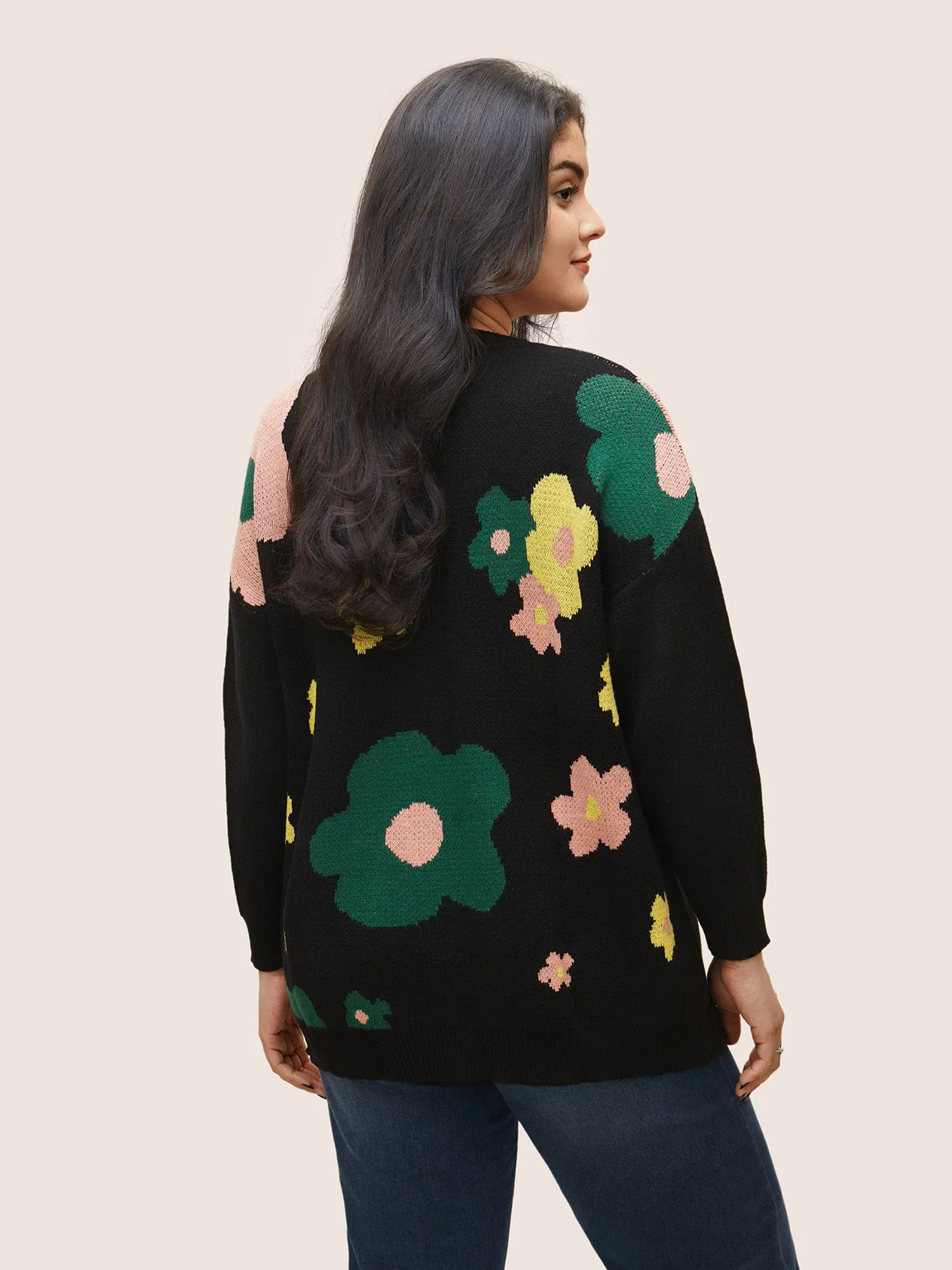 Supersoft Essentials Colour Floral Drop Shoulder Pullover sold by Bloomchic product image thumbnail 2