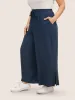Linen Blend Drawstring Split Hem Wide Leg Pants sold by Bloomchic