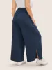 Linen Blend Drawstring Split Hem Wide Leg Pants sold by Bloomchic