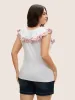 Bandana Floral Embroidered Ruffle Trim Tank Top sold by Bloomchic