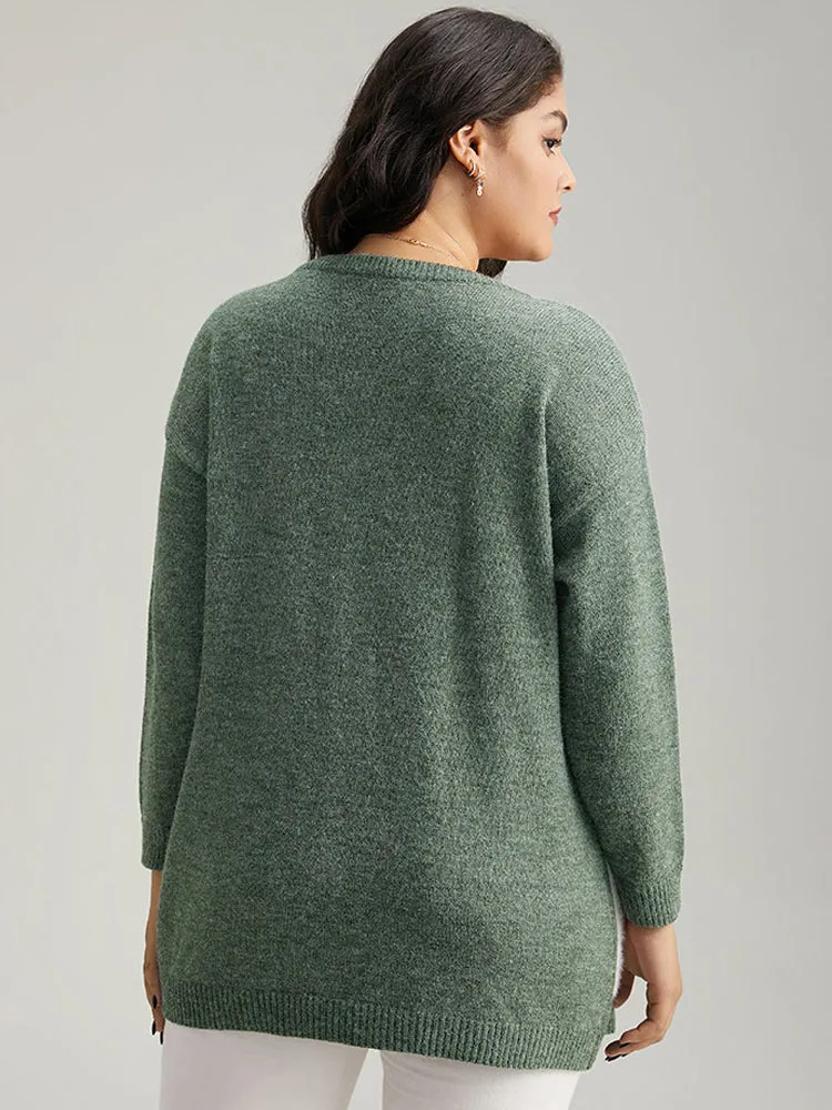 Anti-Pilling Elk Print Drop Shoulder Pullover sold by Bloomchic product image thumbnail 2