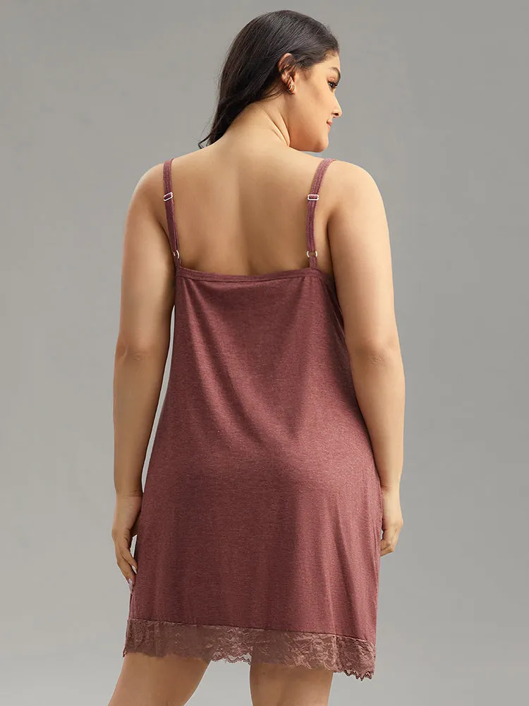 Solid Guipure Lace Pocket Cami Sleep Dress sold by Bloomchic product image thumbnail 2