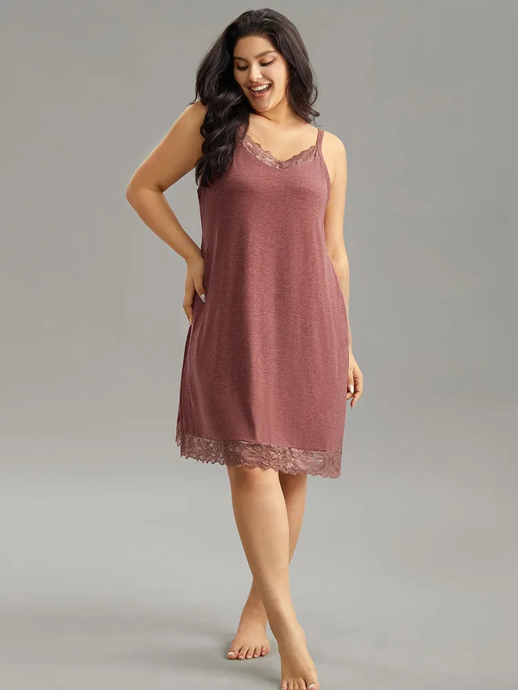 Solid Guipure Lace Pocket Cami Sleep Dress sold by Bloomchic product image thumbnail 3