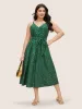 Overlap Collar Glitter Star Belted Cami Dress sold by Bloomchic