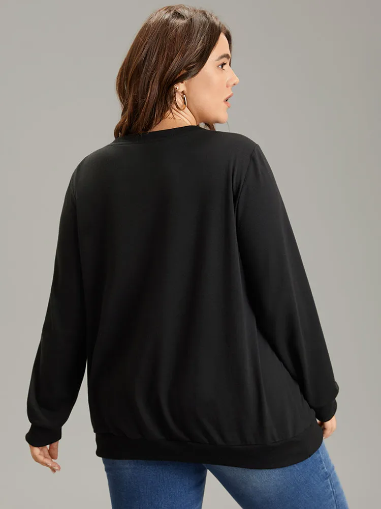 Horoscope Print Rib Knit Round Neck Sweatshirt sold by Bloomchic product image thumbnail 5