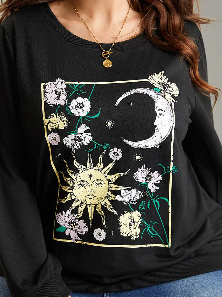 Horoscope Print Rib Knit Round Neck Sweatshirt sold by Bloomchic product image thumbnail 3