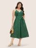 Overlap Collar Glitter Star Belted Cami Dress sold by Bloomchic
