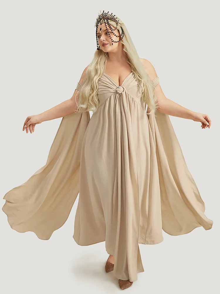 Halloween Plain Metal Detail Ties Shirred Cami Dress sold by Bloomchic product image thumbnail 4