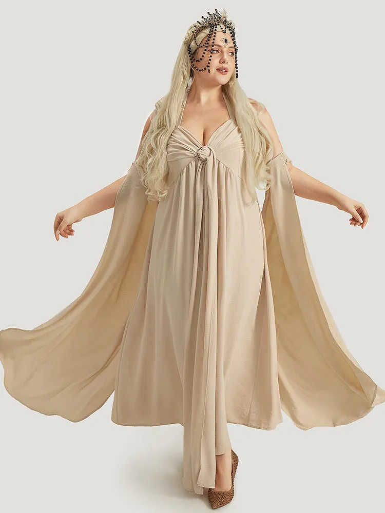 Halloween Plain Metal Detail Ties Shirred Cami Dress sold by Bloomchic product image thumbnail 2