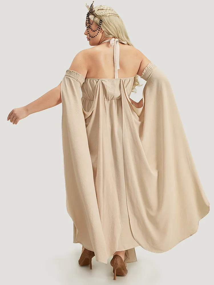 Halloween Plain Metal Detail Ties Shirred Cami Dress sold by Bloomchic product image thumbnail 3