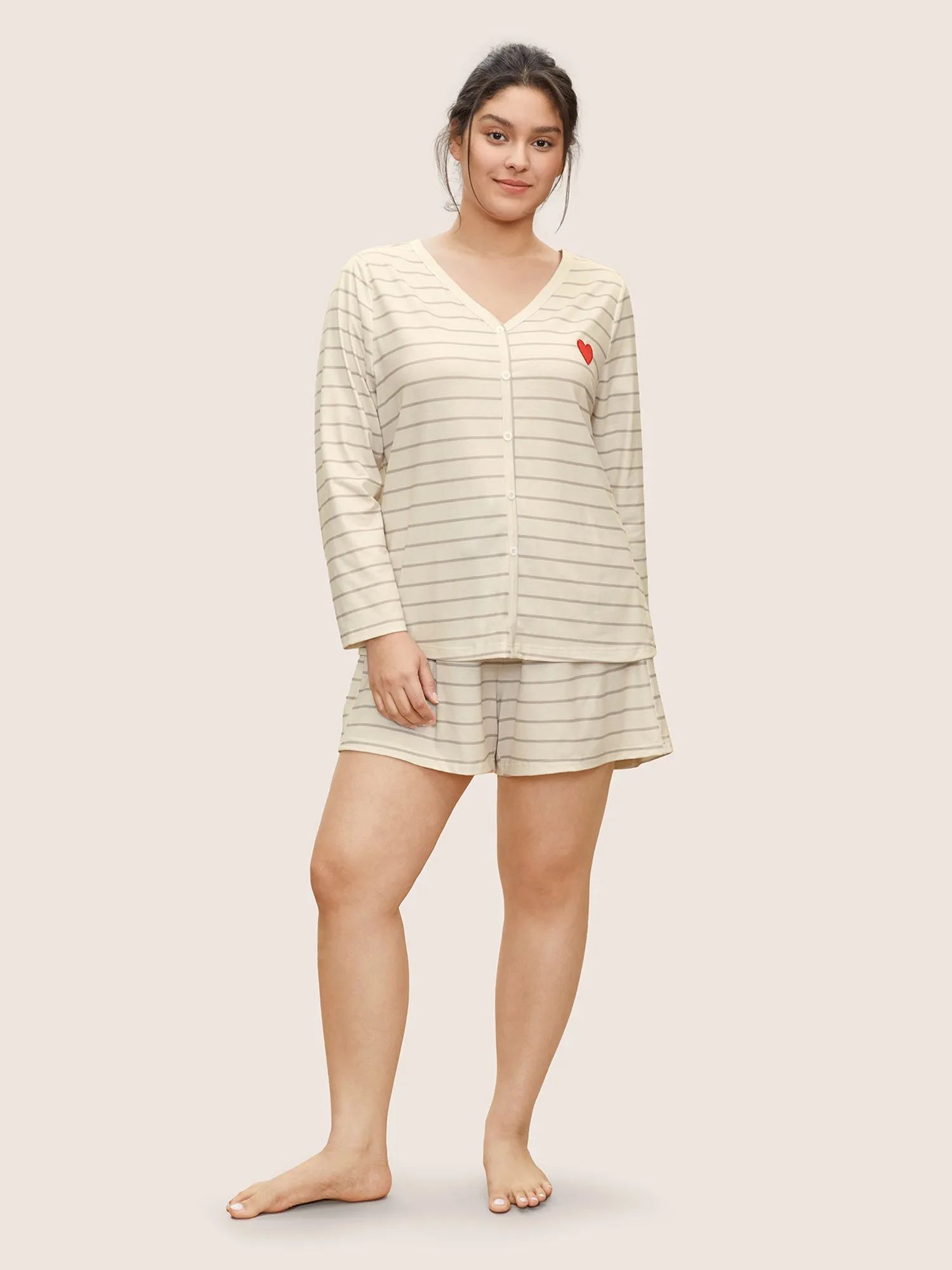 Striped Contrast Elastic Waist Drawstring Sleep Bottoms sold by Bloomchic product image thumbnail 2