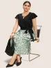 Polka Dot Contrast Patchwork Keyhole Dress sold by Bloomchic