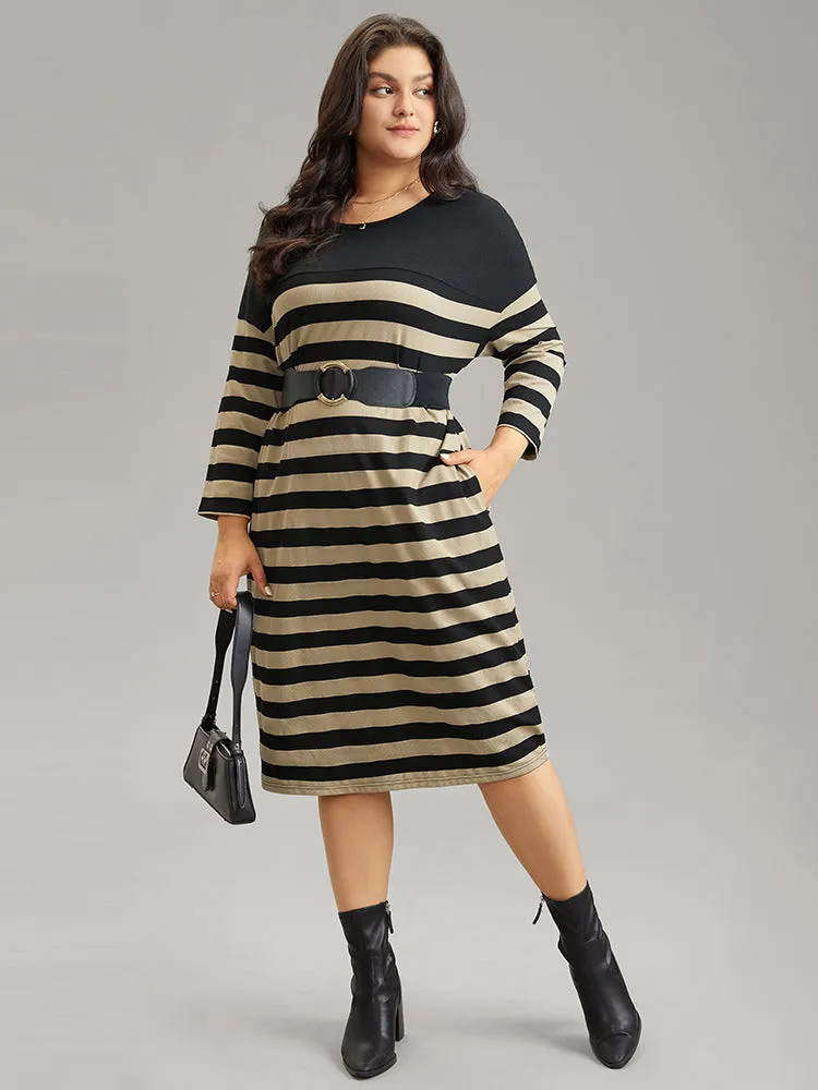 Contrast Striped Pocket Knit Dress sold by Bloomchic product image thumbnail 3