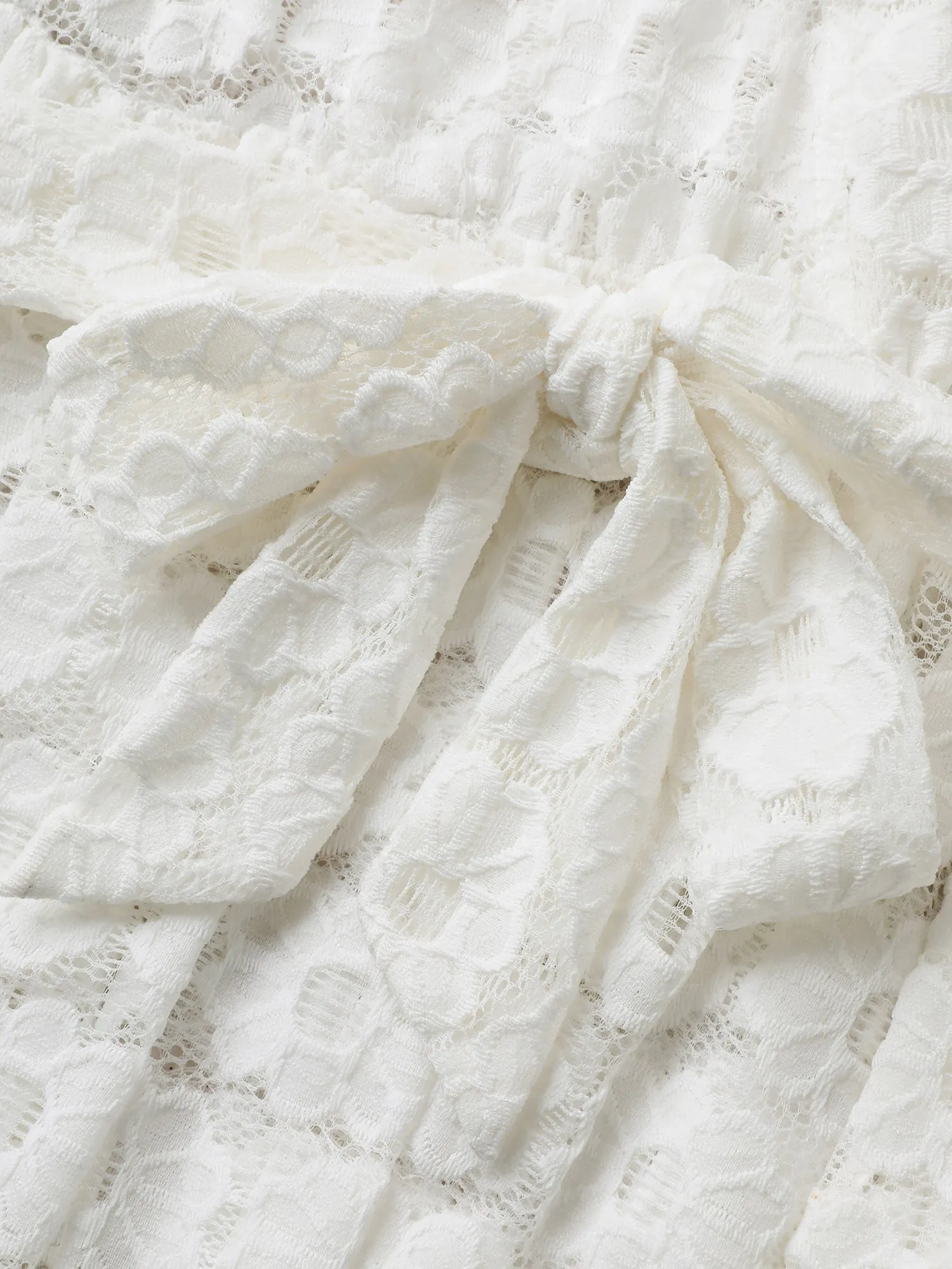 Crochet Lace Mesh Belted Midi Dress sold by Bloomchic product image thumbnail 5