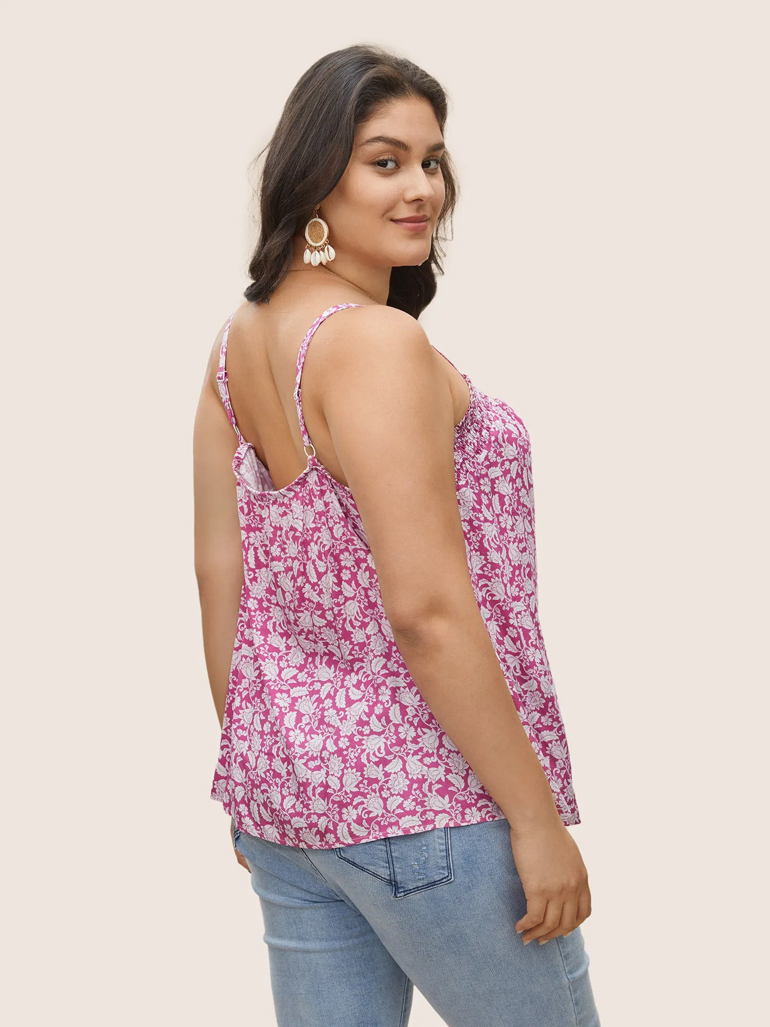 Boho Print Shirred Ties Cami Top sold by Bloomchic product image thumbnail 4