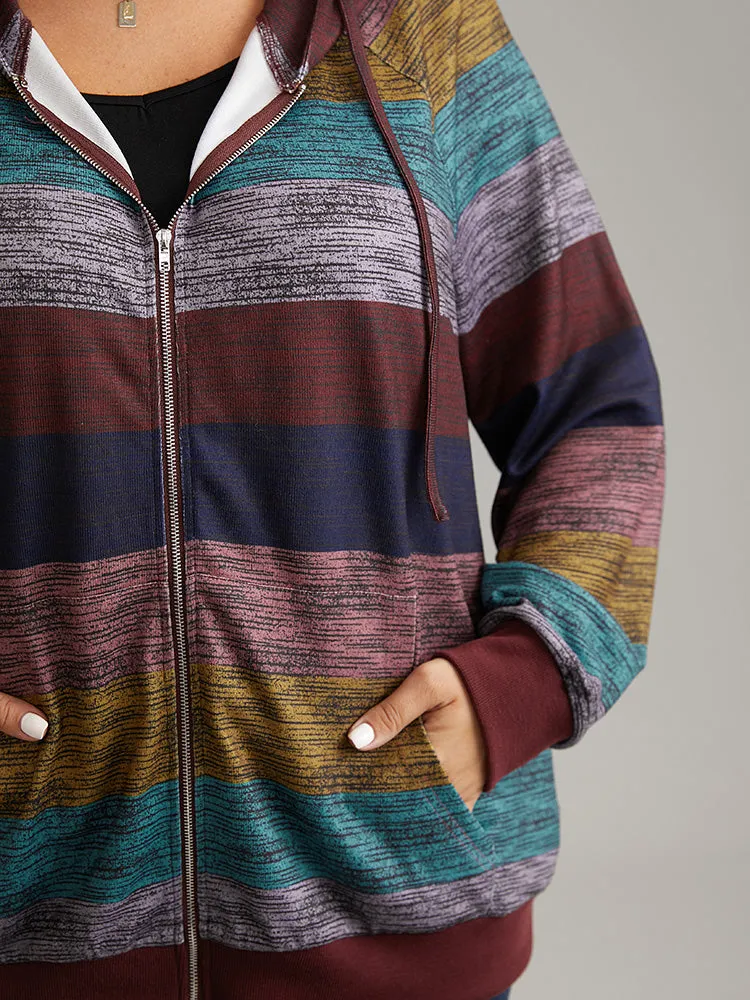 Heather Colorblock Contrast Pocket Hooded Sweatshirt sold by Bloomchic product image thumbnail 5