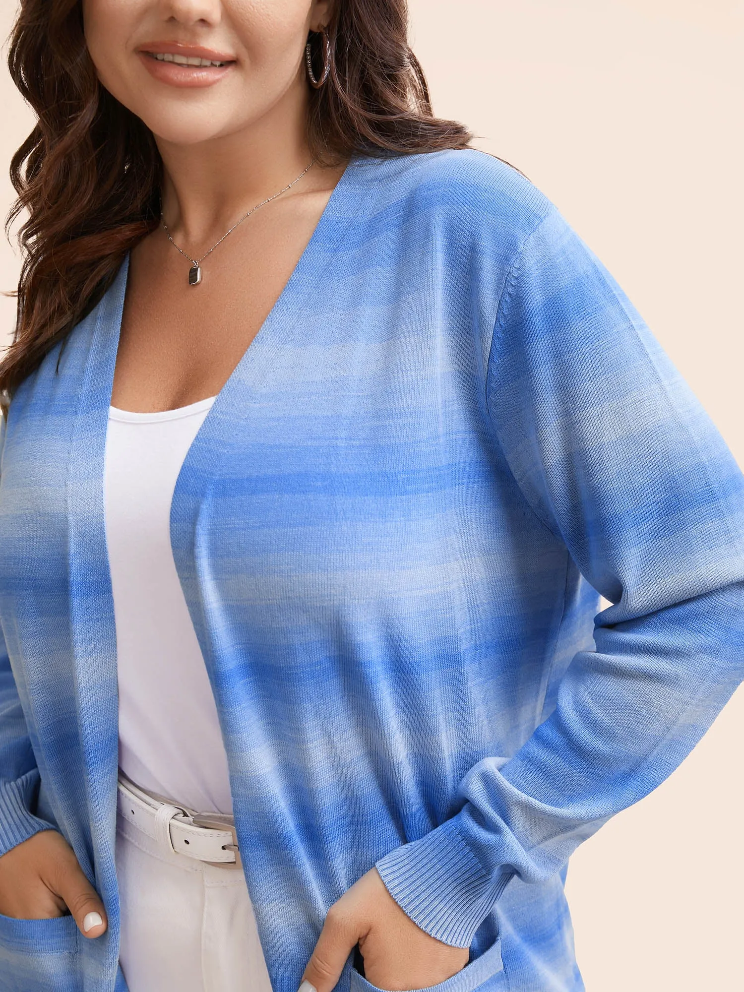 Heather Ombre Kimono Collar Pocket Cardigan sold by Bloomchic product image thumbnail 5