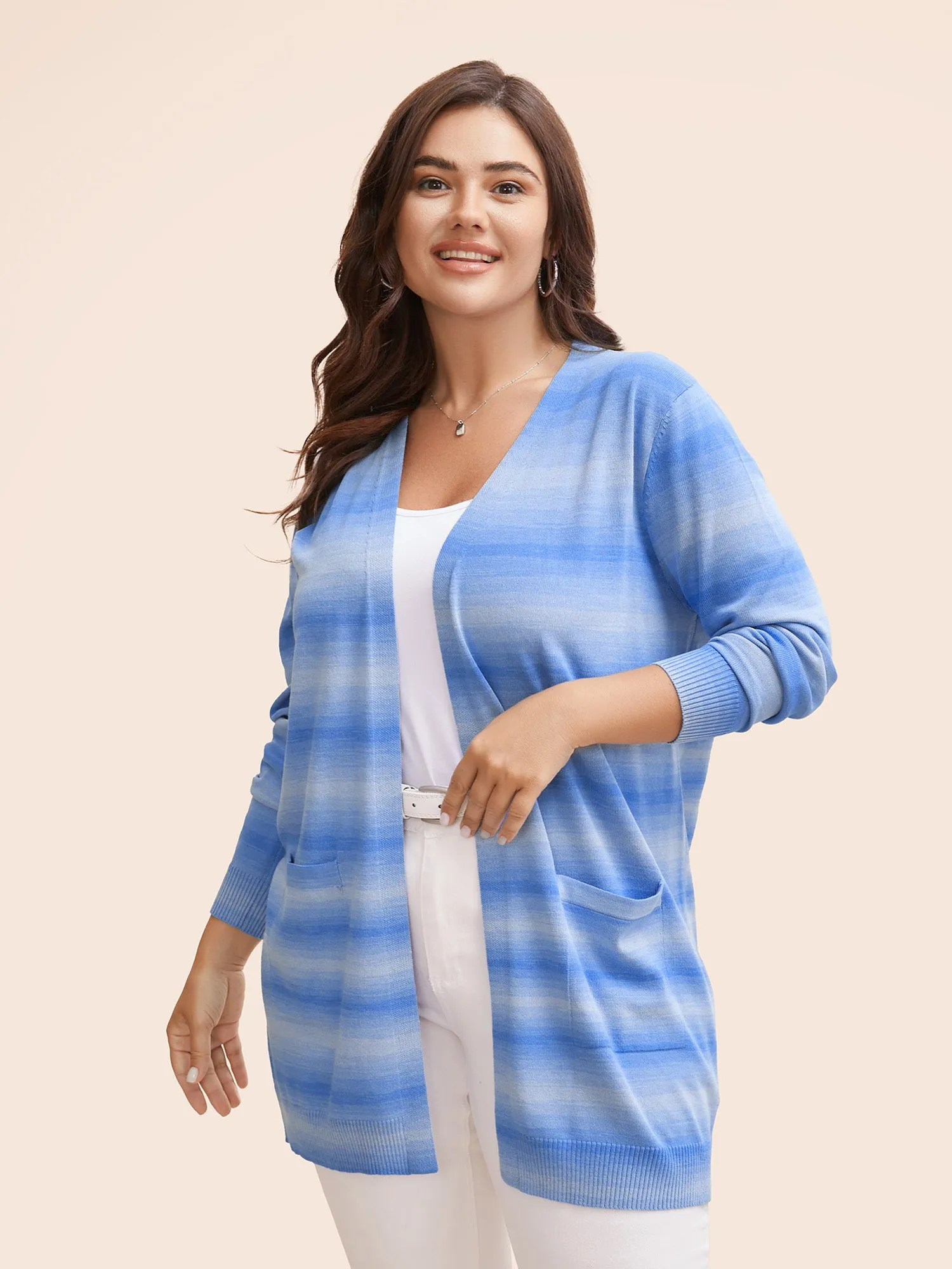 Heather Ombre Kimono Collar Pocket Cardigan sold by Bloomchic product image thumbnail 4