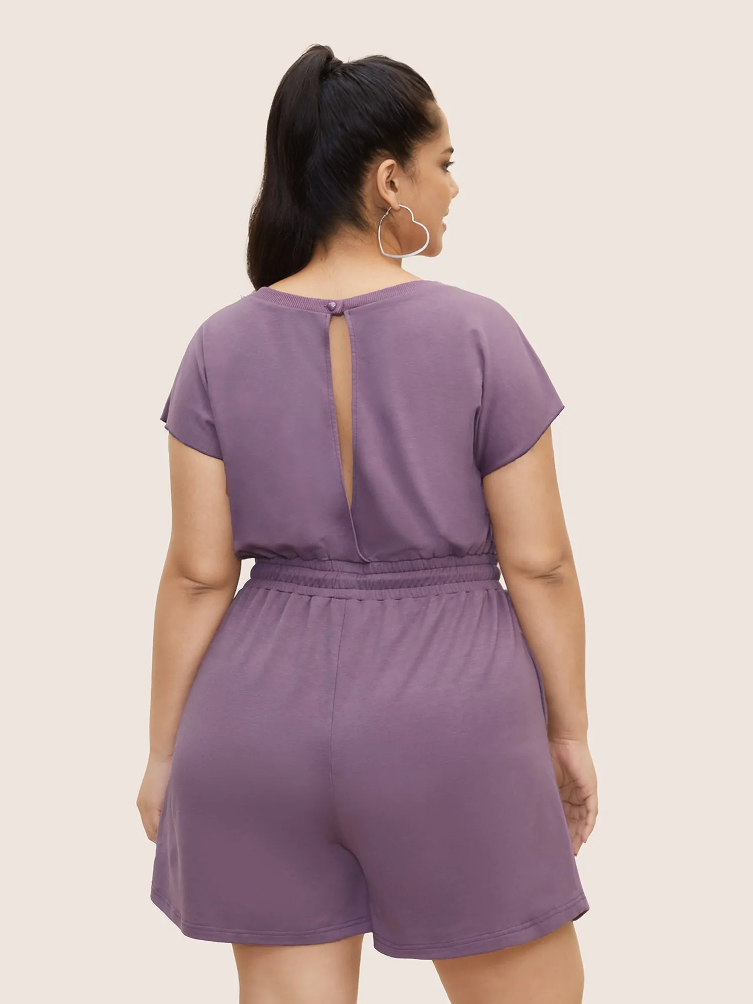 Crew Neck Drawstring Dolman Sleeve Jumpsuit sold by Bloomchic product image thumbnail 4