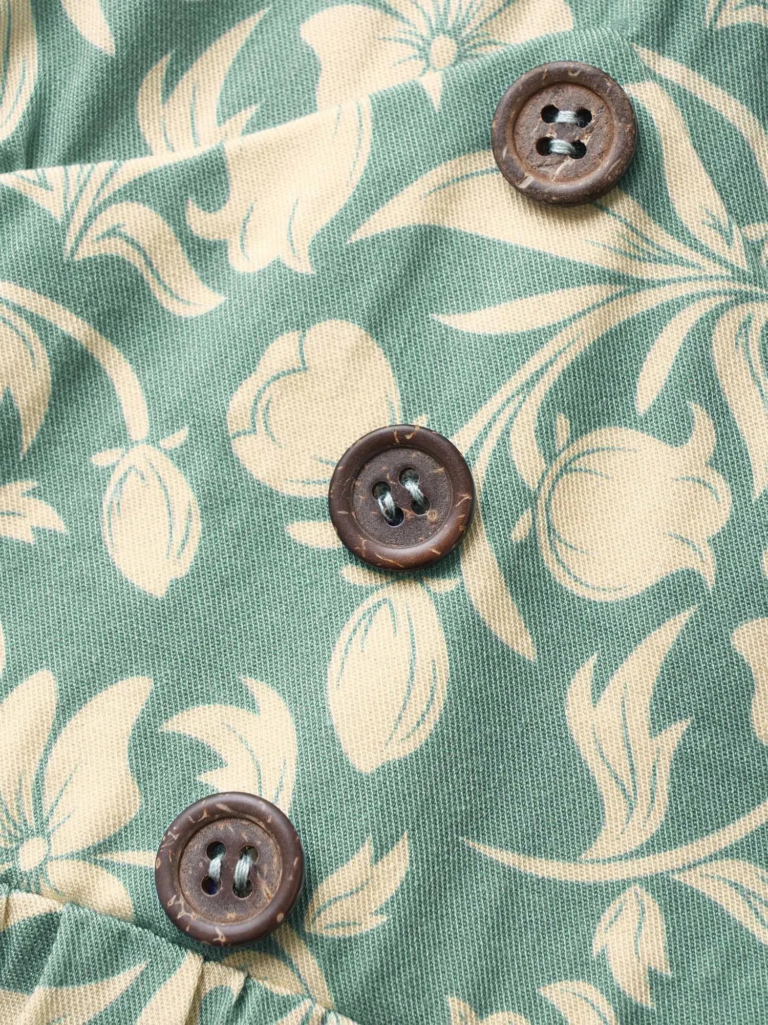 Floral Gathered Button Detail Flutter Sleeve Blouse sold by Bloomchic product image thumbnail 5