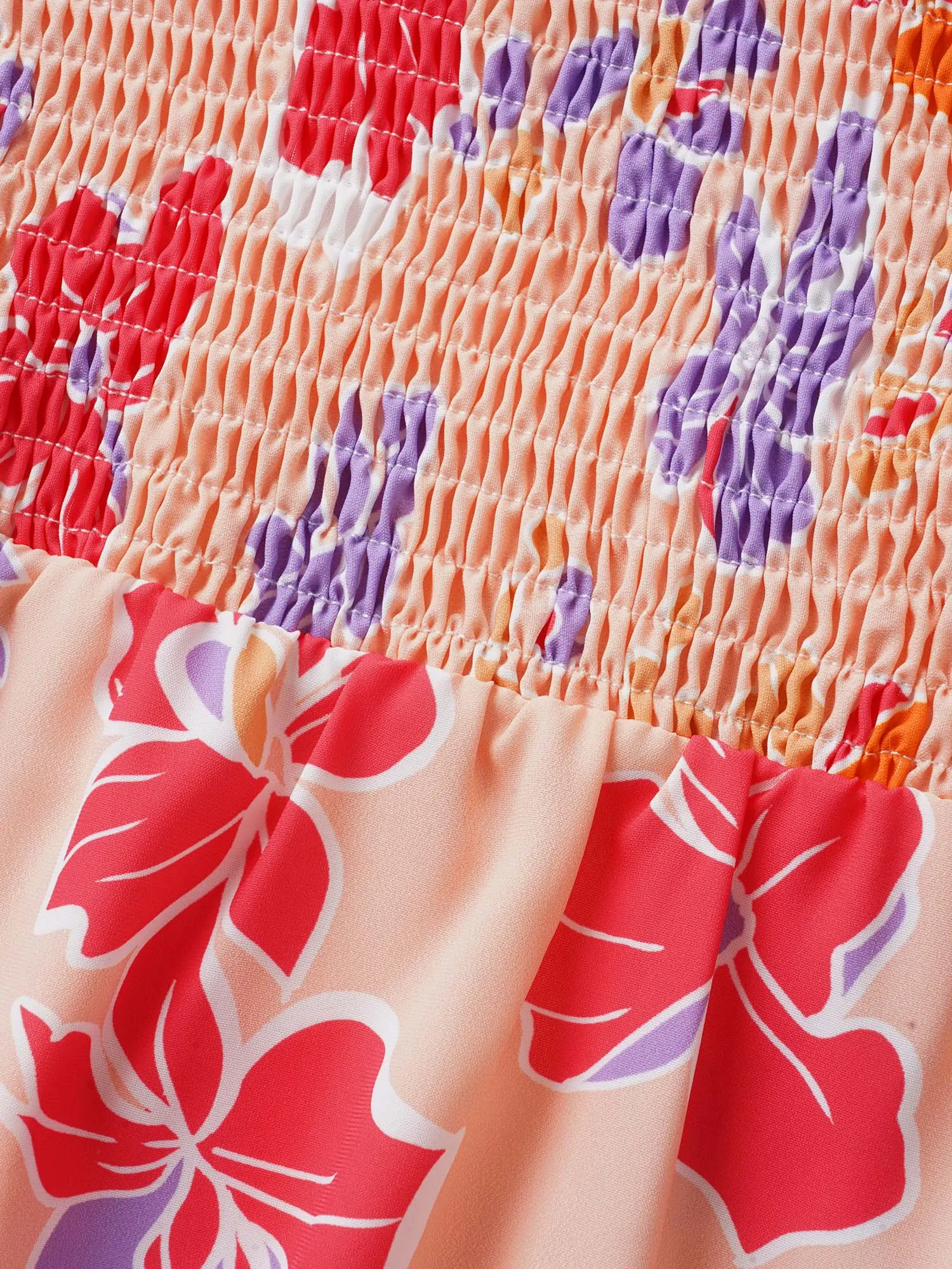 Floral Square Neck Frill Trim Shirred Blouse sold by Bloomchic product image thumbnail 5