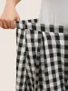 Gingham Button Detail Elastic Waist Pocket Skirt sold by Bloomchic