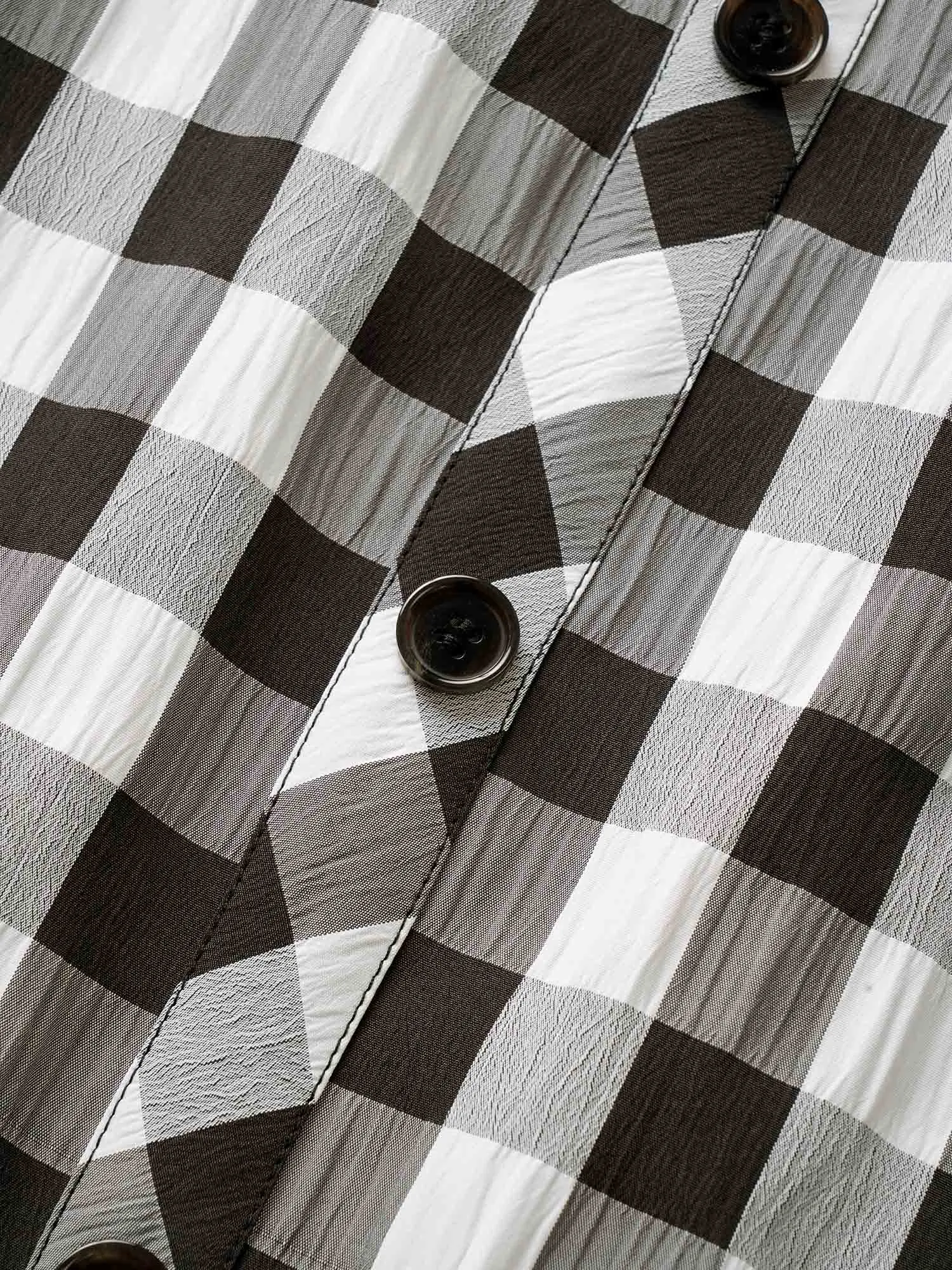 Gingham Button Detail Elastic Waist Pocket Skirt sold by Bloomchic product image thumbnail 5