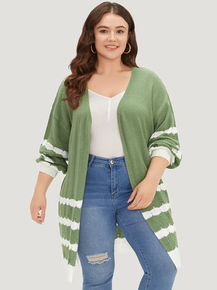 Two Tone Open Front Split Side Cardigan sold by Bloomchic product image thumbnail 3