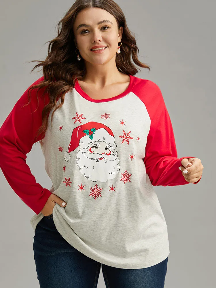 Christmas Graphic Contrast Raglan Sleeve T-shirt sold by Bloomchic product image thumbnail 5