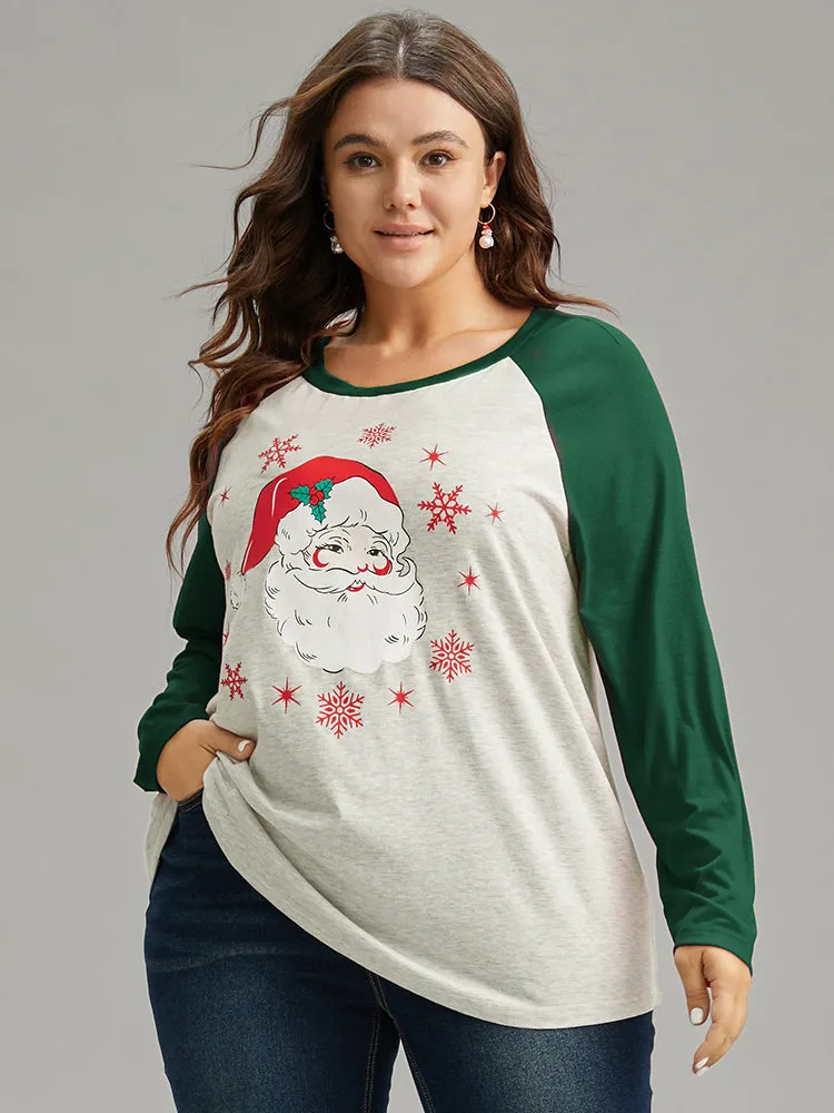Christmas Graphic Contrast Raglan Sleeve T-shirt sold by Bloomchic product image thumbnail 2