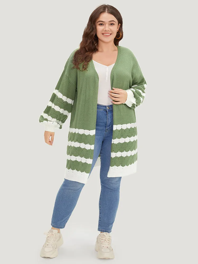 Two Tone Open Front Split Side Cardigan sold by Bloomchic product image thumbnail 5