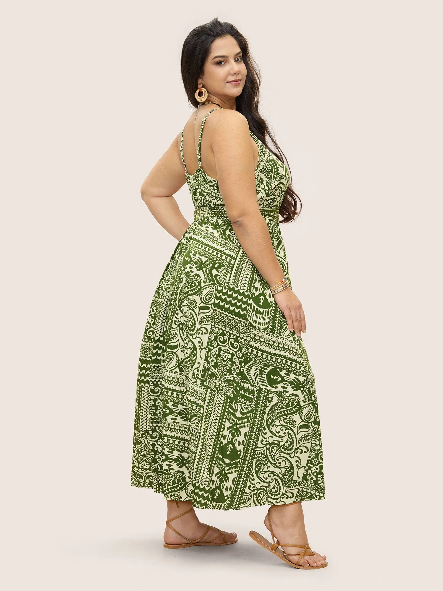 Paisley Print Surplice Neck Belted Dress sold by Bloomchic product image thumbnail 3