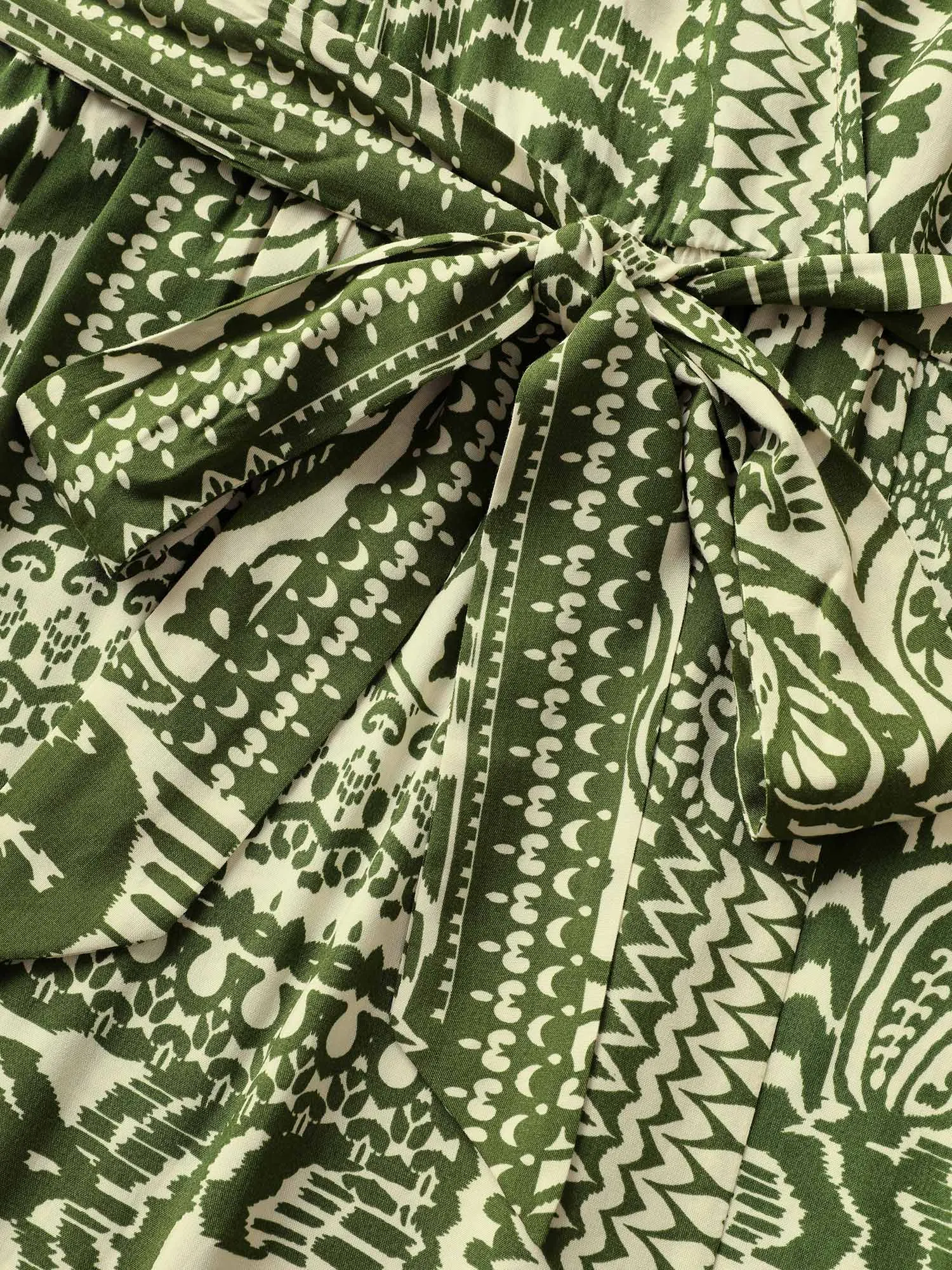 Paisley Print Surplice Neck Belted Dress sold by Bloomchic product image thumbnail 5