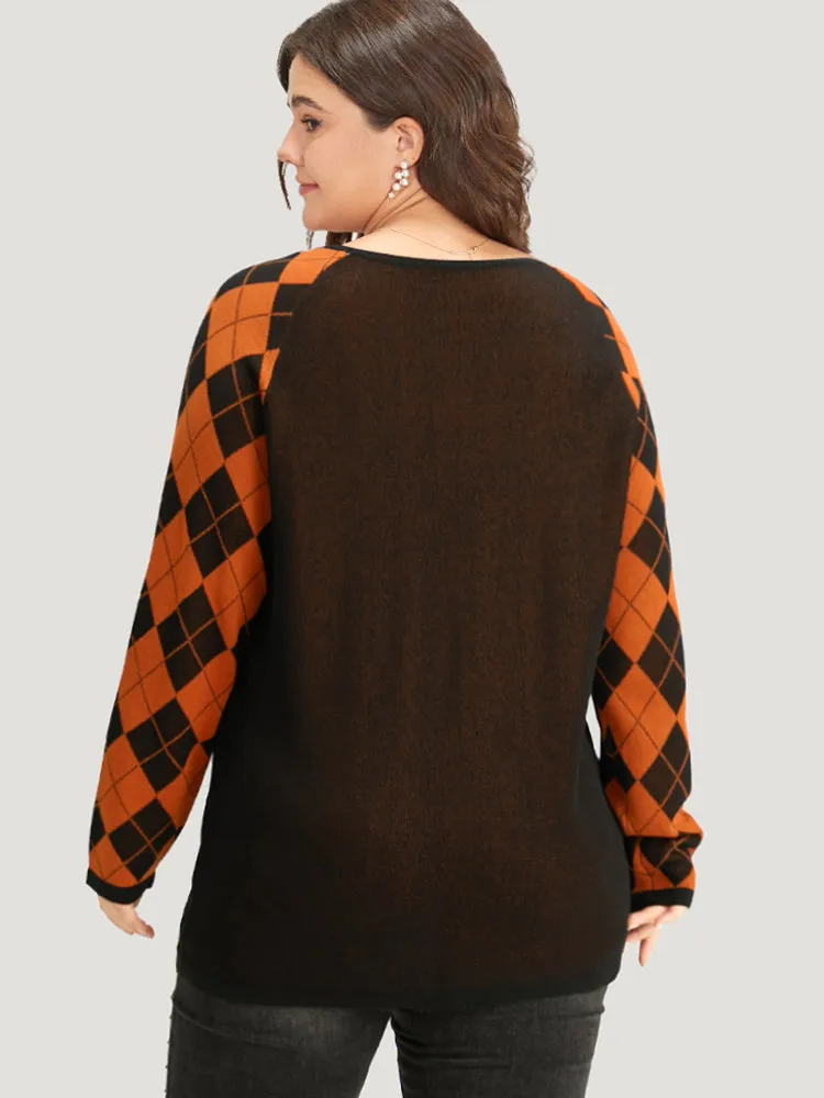 Halloween Print Contrast Round Neck Pullover sold by Bloomchic product image thumbnail 2