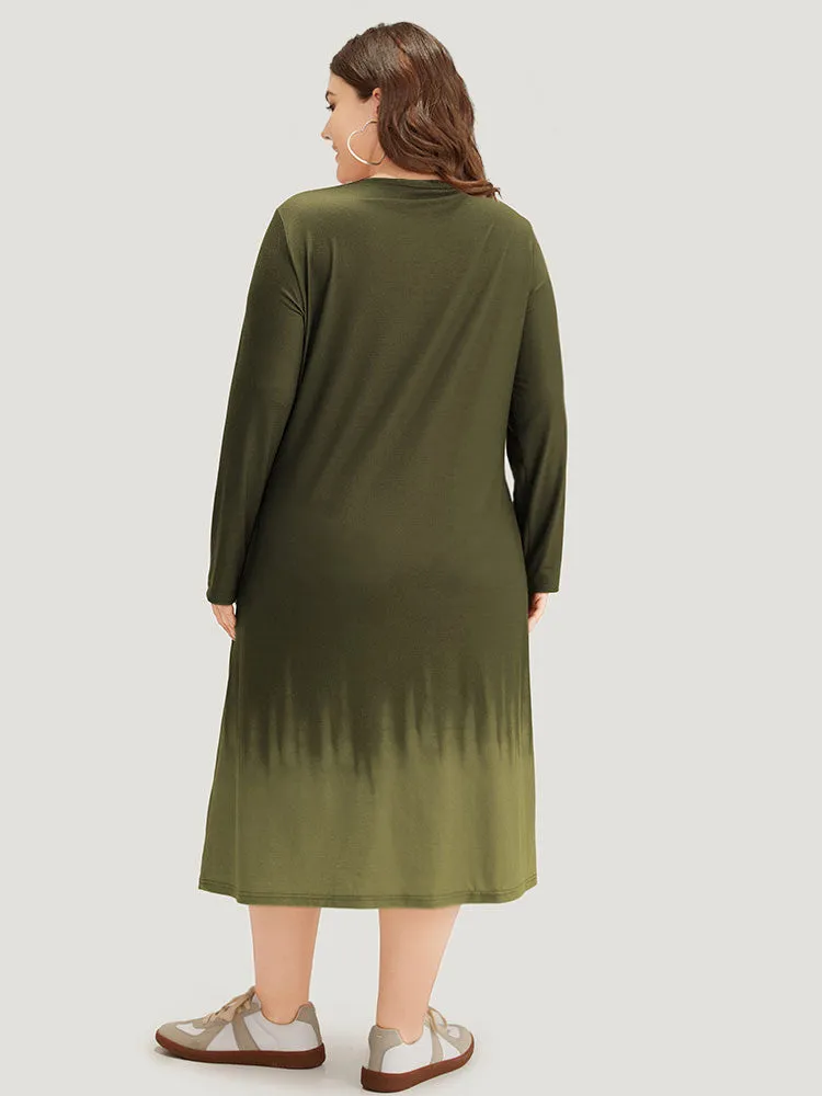 Tie Dye Pocket Round Neck Cut Out Dress sold by Bloomchic product image thumbnail 4