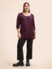 Plain Pleated Round Neck T-shirt sold by Bloomchic