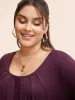 Plain Pleated Round Neck T-shirt sold by Bloomchic