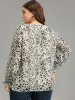 Leopard Print Lace Up Shirred Blouse sold by Bloomchic