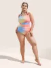 Ombre Buckle Detail One Piece Swimsuit sold by Bloomchic