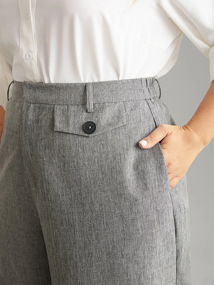 Heather Flap Detail Elastic Waist Wide Leg Pants sold by Bloomchic product image thumbnail 5