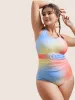 Ombre Buckle Detail One Piece Swimsuit sold by Bloomchic