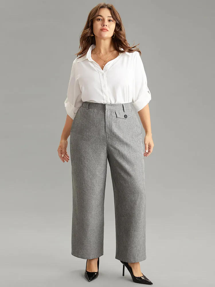 Heather Flap Detail Elastic Waist Wide Leg Pants sold by Bloomchic product image thumbnail 2