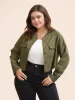 Solid Patch Pocket Cropped Jacket sold by Bloomchic