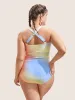 Ombre Buckle Detail One Piece Swimsuit sold by Bloomchic